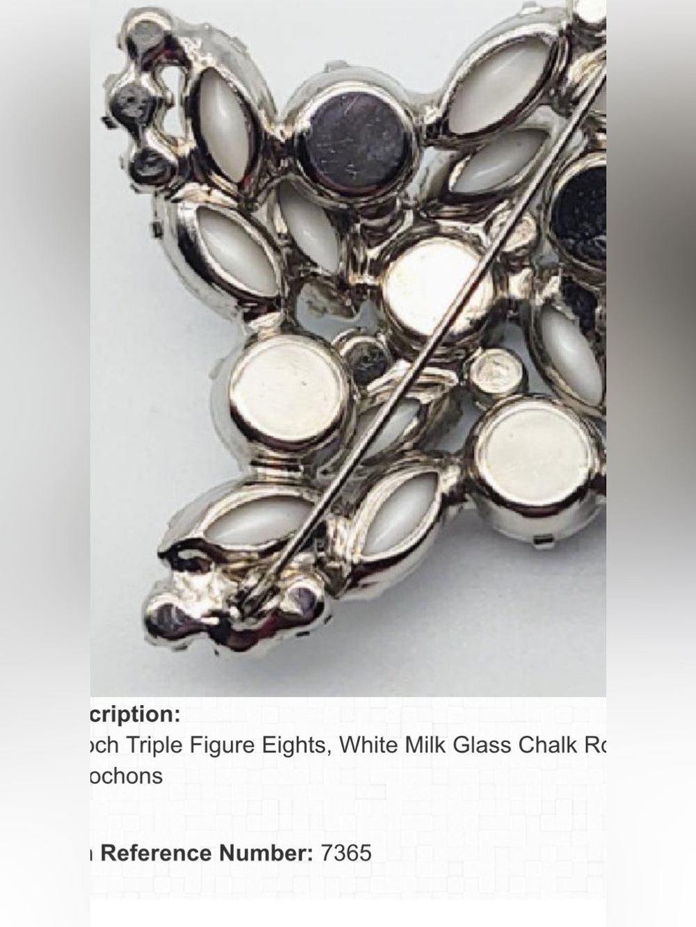 Juliana Ref. No. 7365 Gold Tone-Trim White Milk Glass Cluster Flower Brooch - Picture 7 of 7